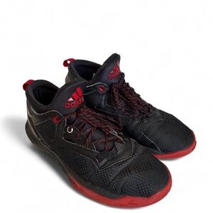 ADIDAS Dame Lillard 2 Away - F37124 Black/Scarlett Mid Basketball Shoes Size 11